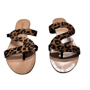 Schutz Erzeli Leopard Fur Sandal Leopard Brown size 6.5
